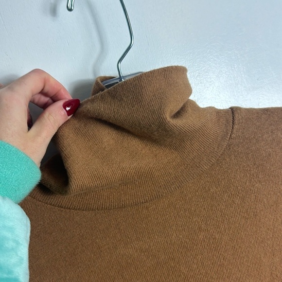 Reformation Aspen Turtleneck Sweater Dress Butterscotch Brown Size Small Fall - Picture 3 of 12